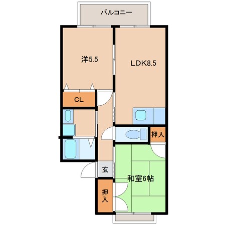 駅前パークハイツＡ．Ｂの物件間取画像